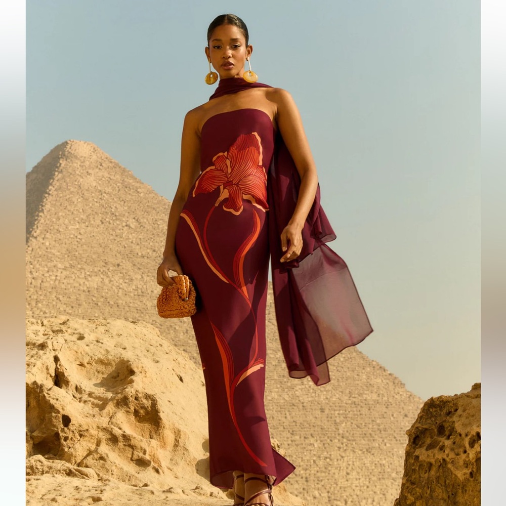 Lady Pipa Salma Dress Lirio Burgundy Size Small